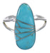 Genuine Sterling Silver Turquoise Inlay Jewelry Ring Size 5-1/2 RX86141